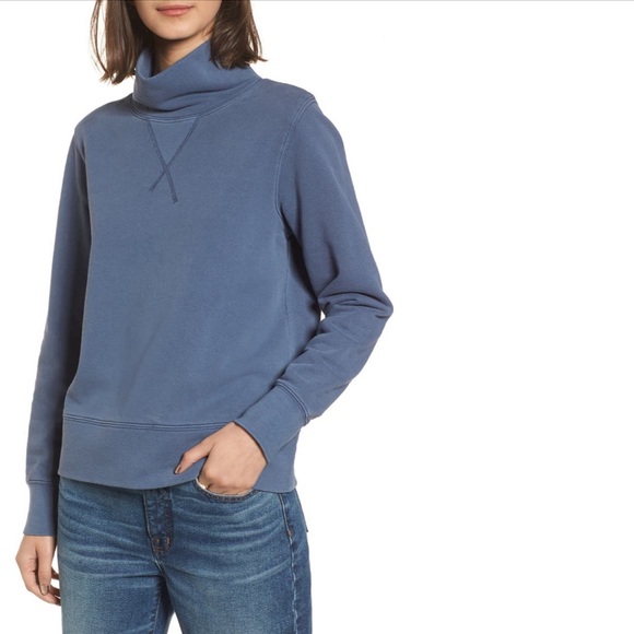 Madewell Garment Dyed Funnel Neck Sweatshirt M - Picture 1 of 1